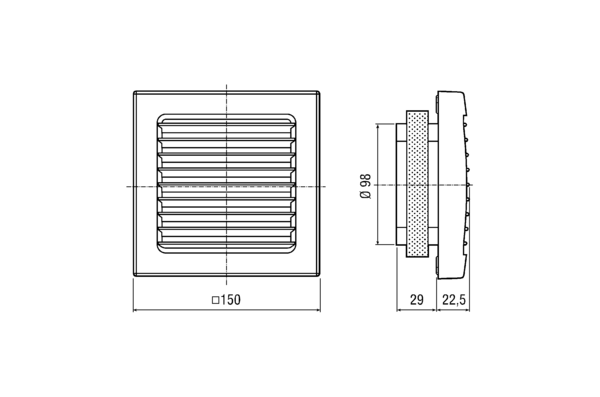 EAZ-100 IM0001299.PNG Ab- und Zuluftventil mit Luftfilter, DN 100.