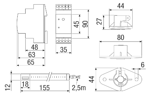 LW9 IM0006070.PNG Luftstromwächter zur Überwachung eines Mindestvolumenstromes in Lüftungsanlagen.