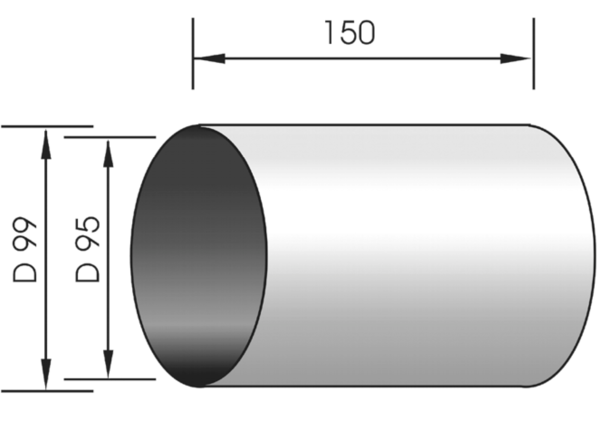 MR100 IM0010617.PNG Modulrohr für Wandventil Fresh 90 und Fresh 100 Thermo. Auch zur Verlängerung.