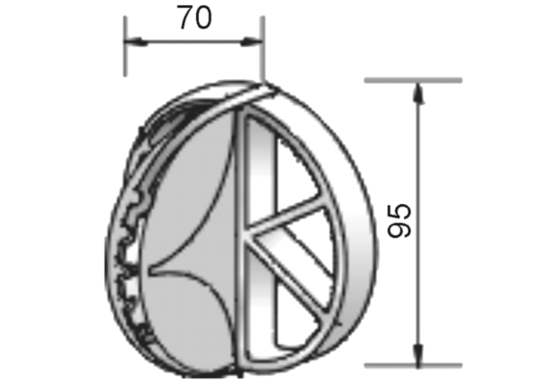 STS 98 IM0012096.PNG Sturmsicherung für Rollladenkastenventil TL98P. Nur in Verwendung mit Anschlussstutzen AST98.