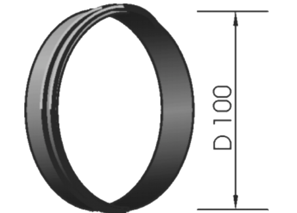 GR100 IM0012100.PNG Gummiring. Gewährleistet dichten Anschluss bei Rohren mit 100 mm Innendurchmesser, z.B. HT-Rohre.