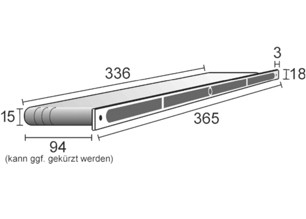 F 33-W IM0012109.PNG Luftkanal Fresh 33 für Fensterventil. Erforderlich bei Montage von Fensterventilen in Hohlprofilen. Führt die Frischluft direkt in die Räume und verhindert das Auskühlen des Fensterprofils.