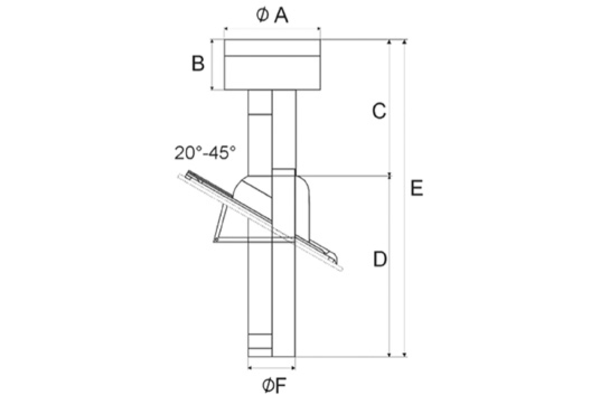 MVP-160 IM0012132.PNG Dachhaube DN 160 für Fortluft einschliesslich Dachpfanne für Dachneigung 25° - 45° und Befestigungsschelle.