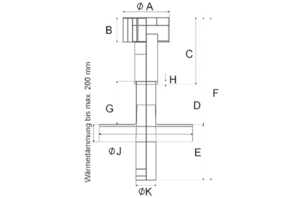 MVP-100-FW IM0012136.PNG Dachhaube DN 100 für Fortluft einschliesslich 2 Alu-Klebeflanschen AF für Flachdach (ohne Dachneigung, Warmdach) und Befestigungsschelle.