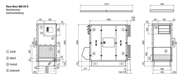 RD-800 IM0013702.PNG Regendach für Reco-Boxx 800 ZX. Für Außenaufstellung.