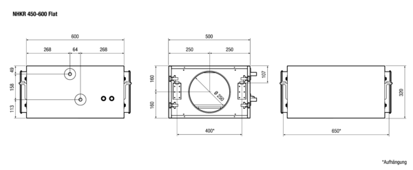 NHKR-450/600 Flat-BA IM0014638.PNG Nachheiz- und Kühlregister für Warmwasser / Kaltwasser. Inklusiv motorisiertem 3-Wege-Ventil. Zusatzrelais SAT BA/KW zur Ansteuerung bitte separat bestellen.