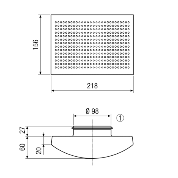 STQA-100 IM0015481.PNG Zuluftventil zur Wandmontage, hochwertiges Design, DN 100. Anschlussstutzen hat Nippelmaß.