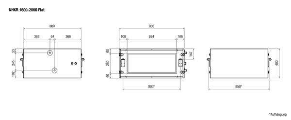 NHKR-1600/2000 Flat-DX IM0015963.PNG Nachheiz- und Kühlregister für Verdampfung / Kondensation. Zusatzrelais SAT BA/KW zur Ansteuerung bitte separat bestellen.