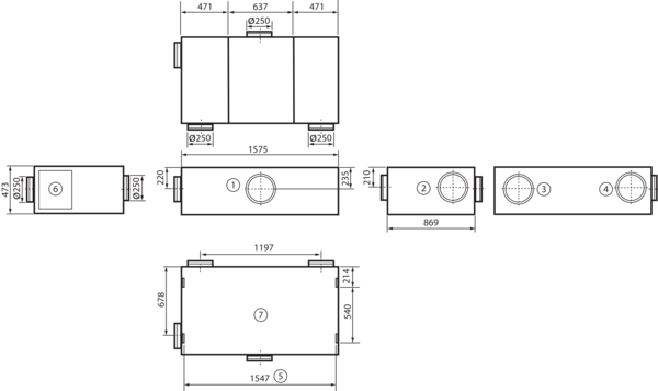 geniovent.x 600 H W-G-K3 IM0016881.PNG Dezentrales RLT Gerät mit sehr hoher Wärmerückgewinnung.  Mit Kreuz-Gegenstrom-Wärmetauscher und Vorheizregister, Außen- und Fortluftanschlüsse auf der Rückseite, Zu- und Abluft über Kanal, nicht verkleidet. CO2-Sensor im Gerät integriert.