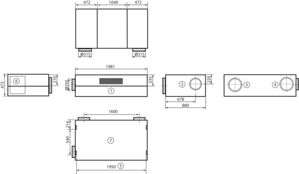 geniovent.x 900 H W-E-K2 IM0016883.PNG Dezentrales RLT Gerät mit sehr hoher Wärmerückgewinnung.  Mit Enthalpie-Wärmetauscher, Außen- und Fortluftanschlüsse auf der Rückseite, Abluft über Kanal, Zuluft am Gerät, Zuluftseite und Elektroseite mit Paneele verkleidet. CO2-Sensor im Gerät integriert. Mit App zur mobilen Geräte-Ansteuerung.