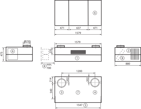 geniovent.x 600 H D-E-SO IM0016890.PNG Dezentrales RLT Gerät mit sehr hoher Wärmerückgewinnung.  Mit Enthalpie-Wärmetauscher, Außen- und Fortluftanschlüsse nach oben, Ausblasung oben, komplett verkleidet. CO2-Sensor im Gerät integriert. Mit App zur mobilen Geräte-Ansteuerung.