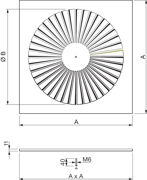 WS400-619 IM0017055.PNG Dralldurchlass für Zuluft und Abluft, passend für Anschlusskasten WP101S-160-619 (Art.-Nr. 0044.0368)