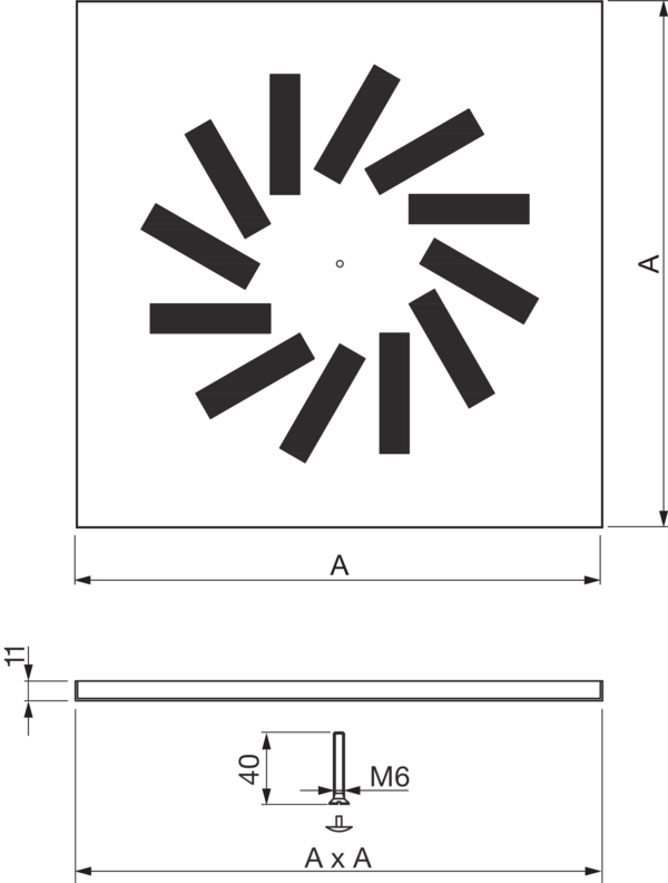 WT100-394 IM0017059.PNG Dralldurchlass für Zuluft und Abluft, passend für Anschlusskasten WP101S-125-394 (Art.-Nr. 0044.0363)