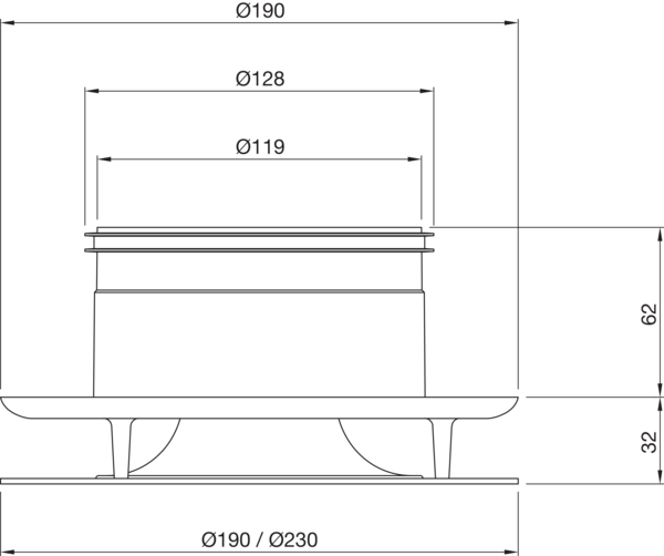 RLV-125 S IM0017106.PNG Regulierbares Zu- und Abluftventil mit Montagehalter und integriertem Drosselelement. Frontplatte Small.