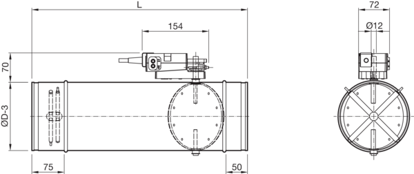 AX-VSR-200 IM0017122.PNG Runder, variabler Volumenstromregler (VAV) mit elektronischem Regler und eingebautem Druckdifferenzsensor. Wartungsfrei. Sehr einfache Sollwerteinstellung (Vmin/Vmax) mittels optional erhältlichem Service-Tool (AX-VSR-Tool ZTH) oder per Android-Smartphone mit Belimo-Assitant-App über NFC-Schnittstelle)