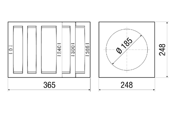 MB 160 IM0017721.PNG Isolierter Mauerblock als optionales Zubehör für die Rohbausets, ersetzt im Neubau die Kernbohrung, in der Tiefe kürzbar auf 300 mm oder 240 mm.␍Isolierter Mauerblock nur passend für Außenluftdurchlass in Ausführung dBplus (für Nennweite 160 mm).