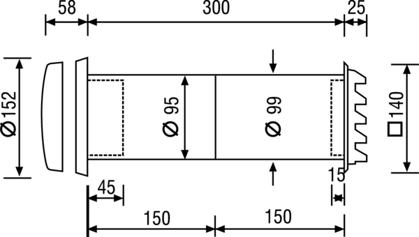 SP-F100T IM0018934.PNG Außenluftdurchlass (ALD) nach DIN 1946-6. Wandventil mit automatisch thermostatischer Einstellung und Filter, ohne Schalldämmung