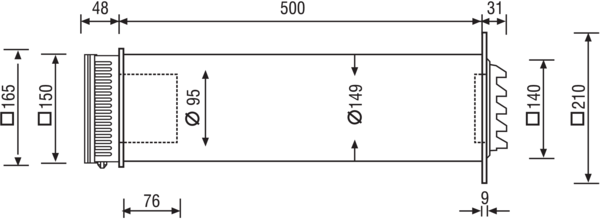 SP-F90DB IM0018935.PNG Außenluftdurchlass (ALD) nach DIN 1946-6. Wandventil mit manuell stufenloser Einstellung und Filter, mit Schalldämmung