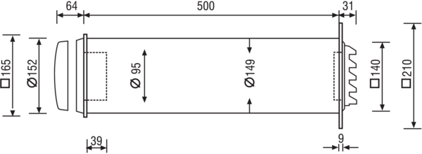 SP-F100TDB IM0018936.PNG Außenluftdurchlass (ALD) nach DIN 1946-6. Wandventil mit automatisch thermostatischer Einstellung und Filter, mit Schalldämmung