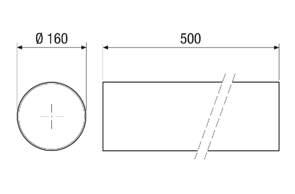 RH 80 dBplus IM0019923.PNG Rohbauhülse für die Rohbauphase, L=500 mm 