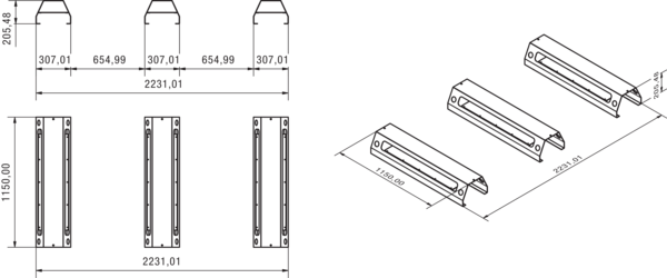 GR 1400 Flat OUT IM0020066.PNG Zusätzliche Aufständerung mit 205 mm Höhe als Schutz gegen Schnee. Zusammen mit dem Standardgrundrahmen wird eine Gesamtaufständerung von 330 mm über Flachdach erreicht womit eine deutliche Sicherung des RLT-Gerätes gegen das Einsinken im Schnee gewährleistet wird und der Außenluftansaug sowie Fortluftauslass schneefrei gehalten werden.␍␍