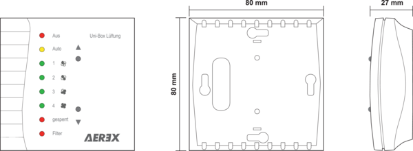 UBBT-02 IM0020360.PNG Bedienteil für Uni-Box R-300-02 und Uni-Box R-150-S2. Ein Modularanschlusskabel MAK-10, Länge 10 m, zur Verbindung mit der Uni-Box ist im Lieferumfang enthalten.