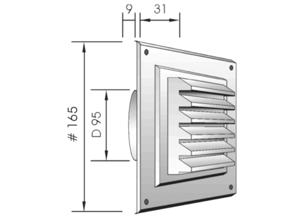 Außengitter AG100/165 IM0010584.PNG Systemdurchmesser 160 mm