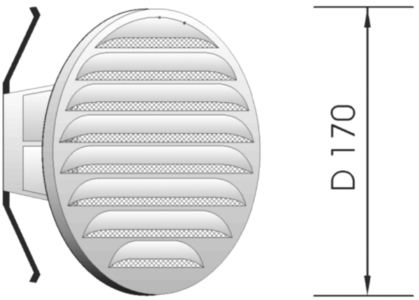 Außengitter AGMR170 IM0010623.PNG Systemdurchmesser 160 mm