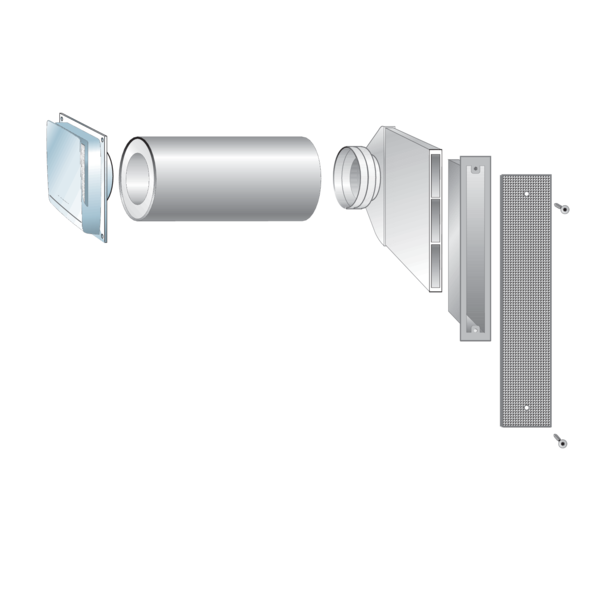 FLEK-80 dBplus - Basis IM0018685.PNG Außenluftdurchlass (ALD) nach DIN 1946-6. Für hohe Schalldämmanforderungen bis Dn,w 57 dB. Fassadenelement mit manuell stufenloser Einstellung, Filter und Schalldämmung für den Einsatz an Bahnstrecken, Autobahnen, Einflugschneisen etc.